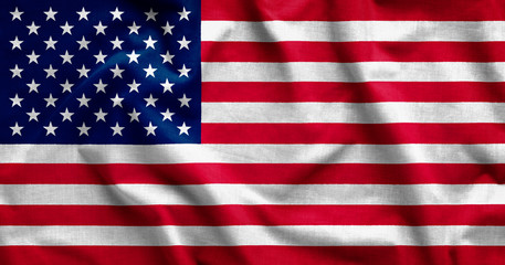 Fototapeta premium Shadows on American flag background