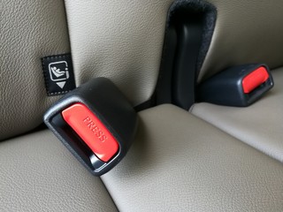 position of car seat belt  rear and front seat in general car