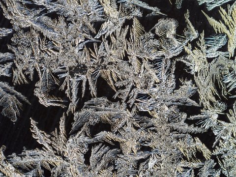 Ice crystals at a window