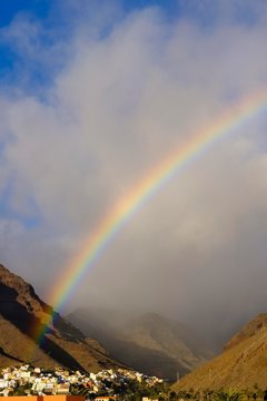 Rainbow, La Calera, Valle Gran Rey, La Gomera, Canary Islands, Spain, Europe