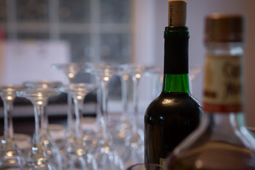 Wine and glasses