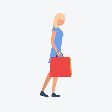 recommend clip art: Blondie girl with shopping bags. Figure, woman, bag. Can be used for topics like  businessman, shopping, supermarket, lifestyle