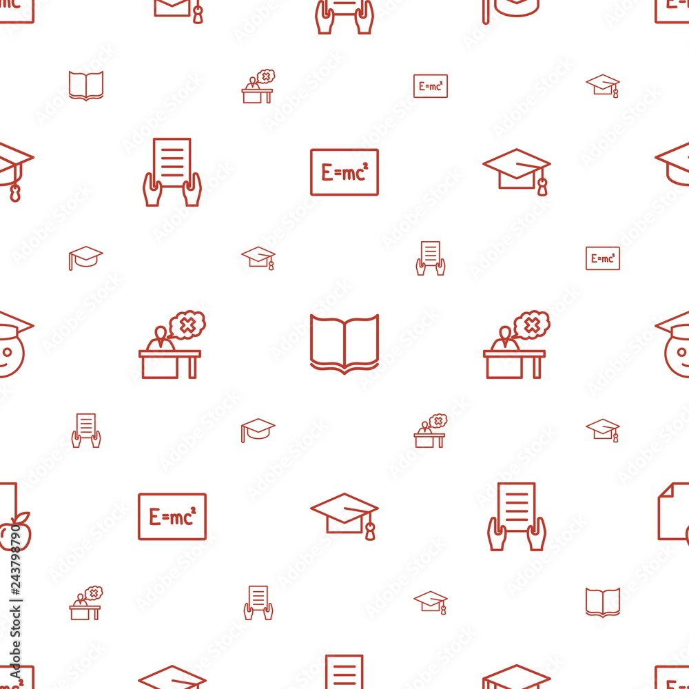 Poster university icons pattern seamless white background