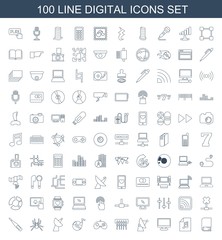 Fototapeta na wymiar 100 digital icons