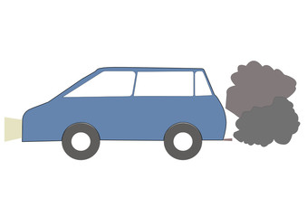 Old oil car make black smoke pollution destroy good environment, make lot co2