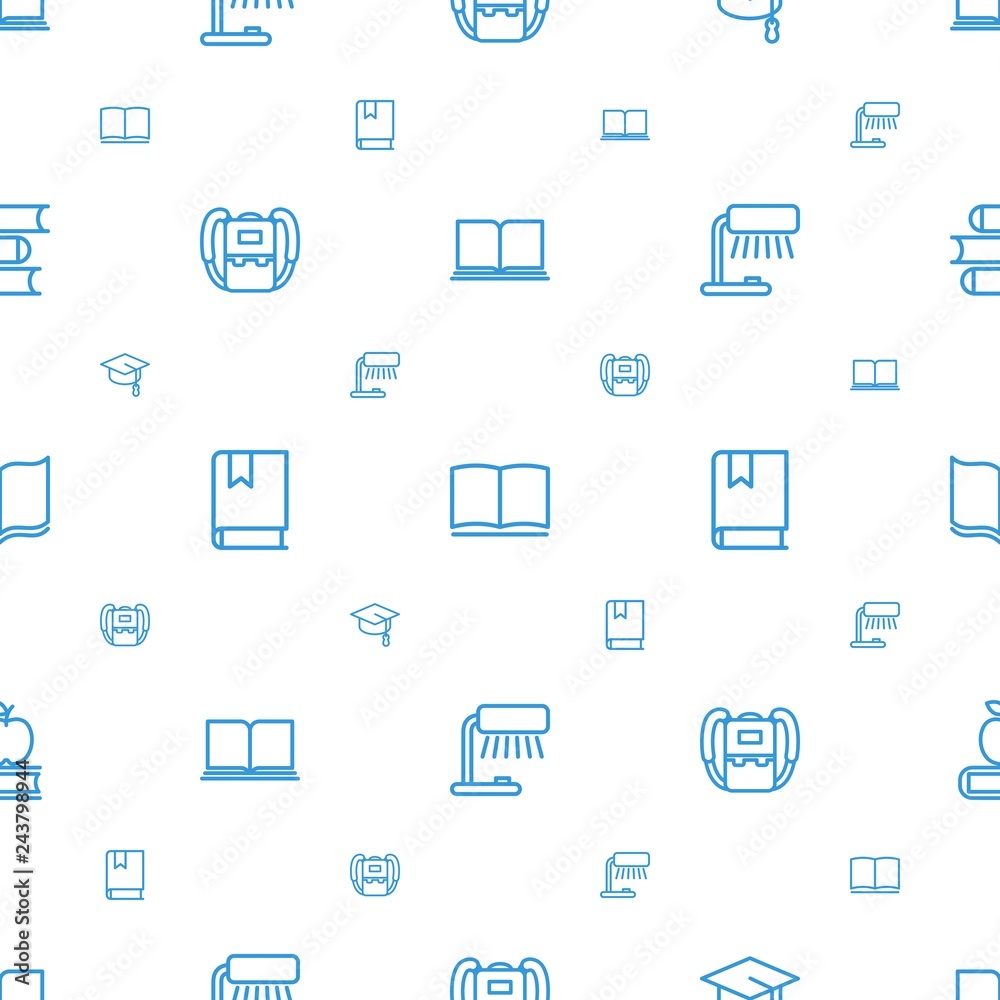 Poster study icons pattern seamless white background