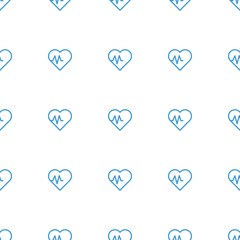 heartbeat icon pattern seamless white background