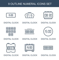 9 numeral icons