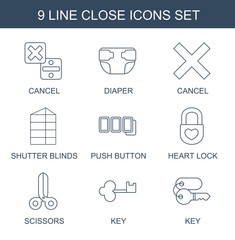 9 close icons