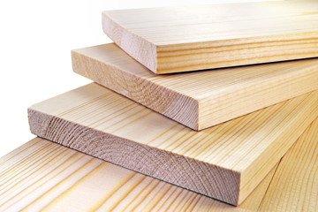 Isolation wooden planks on a white background