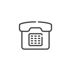 Telephone line icon. linear style sign for mobile concept and web design. Office phone outline vector icon. Communication symbol, logo illustration. Pixel perfect vector graphics