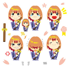 卒業式・卒業証書とSD女学生 -Female students who graduate-