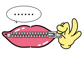 口チャック（無言吹き出し付き）