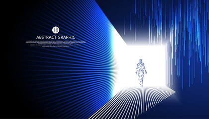 Virtual humans walking in the strange light.