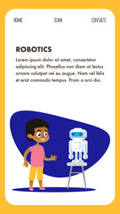 Robotics AI Invention Program. Flat Mobile Page.