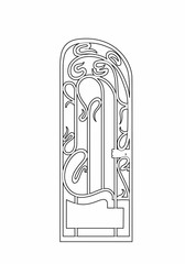 drawing of a small ironwork gate