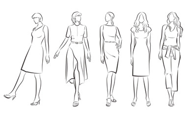 女性のファッションイラスト