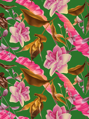 Hi quality fashion design. Fresh and unique botanical background