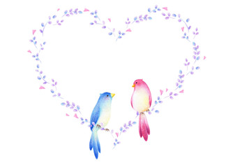 ハートと小鳥