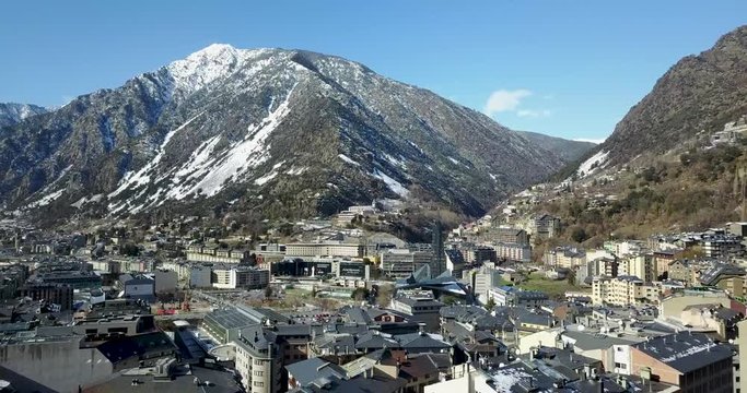 top view of the mountain town of andorra la vella, catalonia