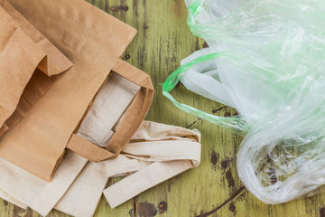 Natural reusable linen and paper bag
