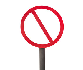 red forbidden sign isolated on white
