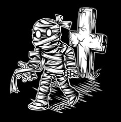 halloween mummy black