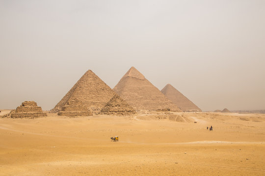 Egypt. Cairo - Giza. General view of pyramids from the Giza Plateau 