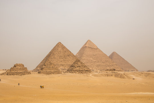 Egypt. Cairo - Giza. General view of pyramids from the Giza Plateau 