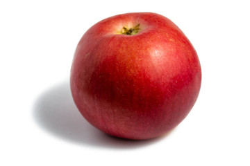 Red inverted apple isolated on white