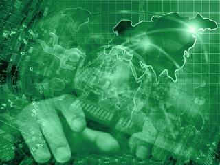 Globe, mans and digits