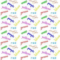 verbal color interference background pattern showing discrepancy between word and color