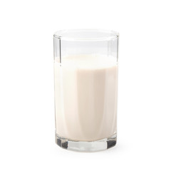 Glass of milk isolated on a white background