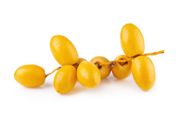 yellow raw date palm isolated on white background