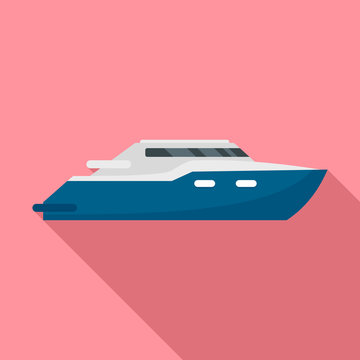Luxury yacht icon. Flat illustration of luxury yacht vector icon for web design