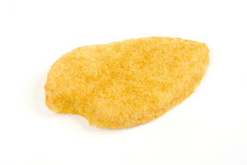 Fototapeta na wymiar fried chicken breast on white background, photo in studio