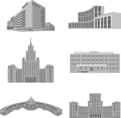 Fototapeta premium moscow landmarks and buildings drawn in vector on a white background