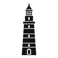 Warning lighthouse icon. Simple illustration of warning lighthouse vector icon for web design isolated on white background