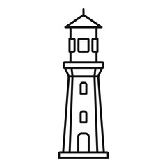 Port lighthouse icon. Outline port lighthouse vector icon for web design isolated on white background