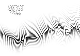 Modern layout with op art pattern. Monochrome squiggle lines on white background. Vector abstract template for brochure, leaflet, flyer, book, poster, presentation. EPS10 illustration