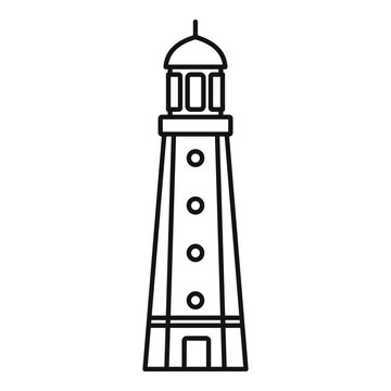 Harbor lighthouse icon. Outline harbor lighthouse vector icon for web design isolated on white background