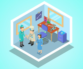 Laboratory concept banner. Isometric banner of laboratory vector concept for web, giftcard and postcard