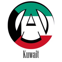 Flag of Kuwait of the world in the form of a sign of anarchy