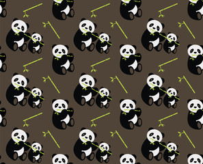Seamless panda bear pattern. Vector illustration. 