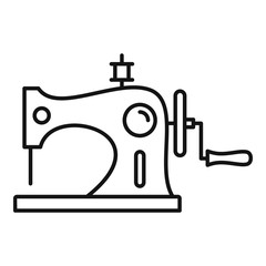 Wood sew machine icon. Outline wood sew machine vector icon for web design isolated on white background