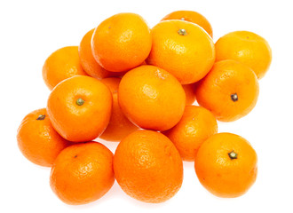 fresh tangerines on a white background