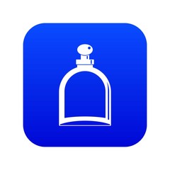 White glass bottle with perfume icon digital blue for any design isolated on white vector illustration