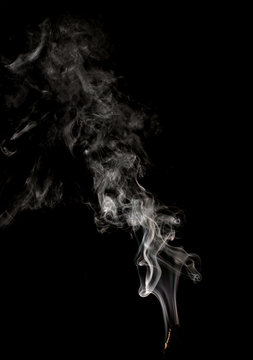 jet of smoke on a black background