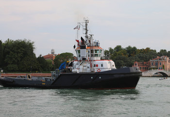 big powerful tugboat