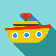 Ship toy icon. Flat illustration of ship toy vector icon for web design